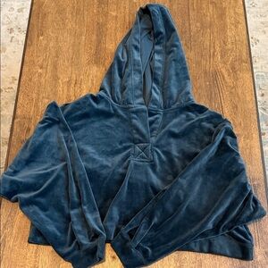 Mono B Plush Hooded Crop in Gray Size L